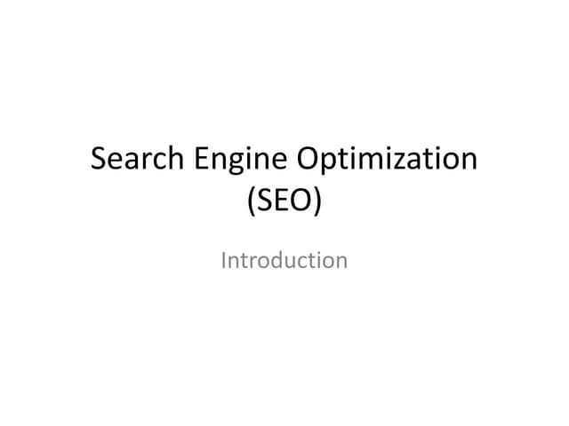 Seo _ the basic concept 