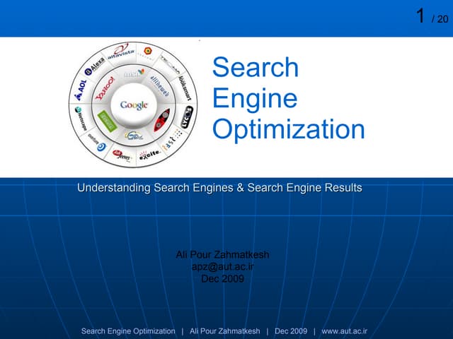 SEO by Ali Pour Zahmatkesh/ AUT University project