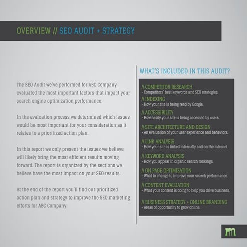 SEO Audit Example & Website Review