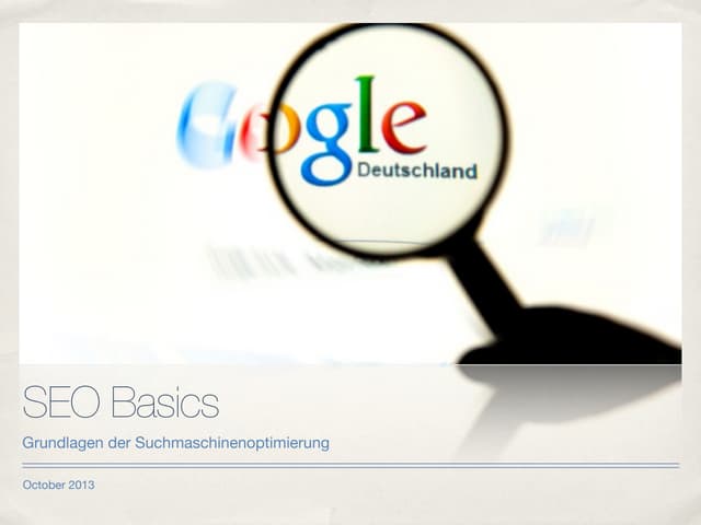 Seo Basics - Grundlagen der Suchmas...