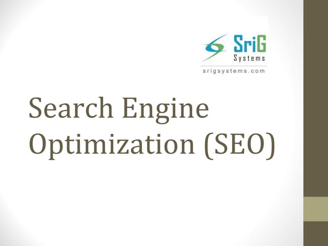 Seo Beginners Guide SriG Systems