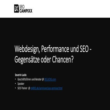 SEO Campixx 2018 - Webdesign, Performance und SEO