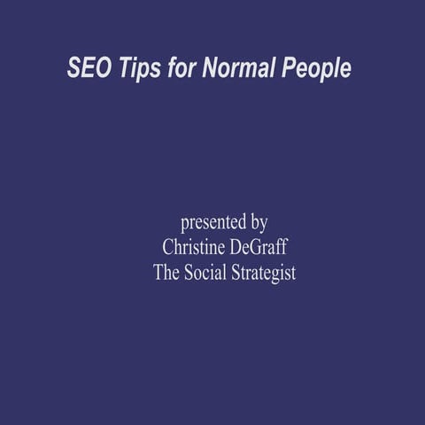 SEO Tips for Normal People