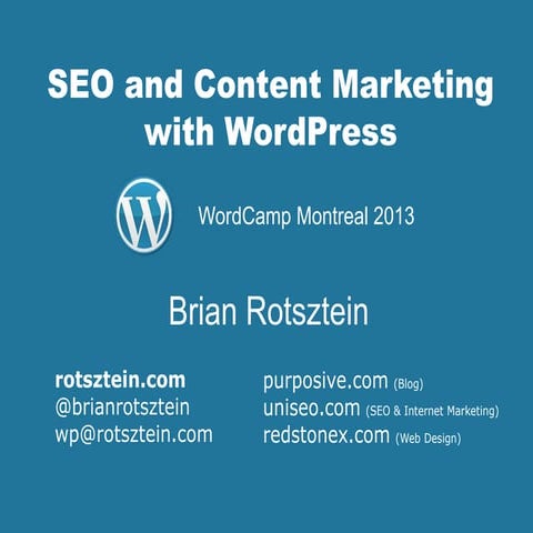 SEO and Content Marketing with WordPress