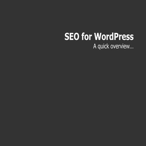 SEO Recommendations for WordPress