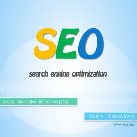 Introduzione alla Seo on page