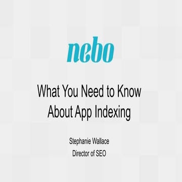 SEO Team Lunch & Learn - App Indexing