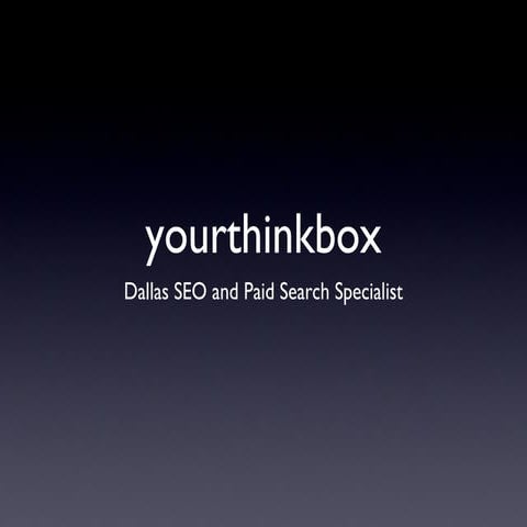 SEO Pitch - yourthinkbox