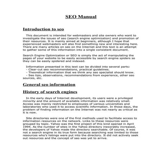 Seo Manual