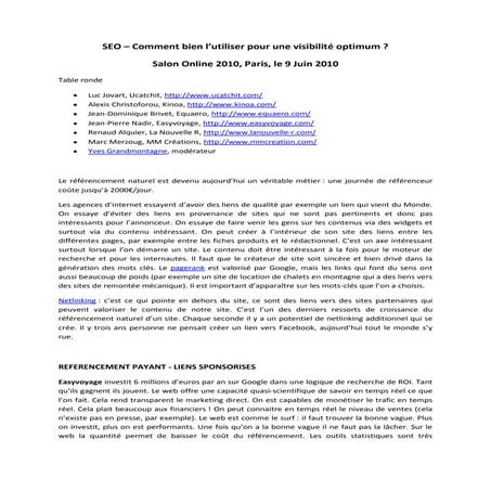 SEO - Salon Online 2010 - 09.06.10