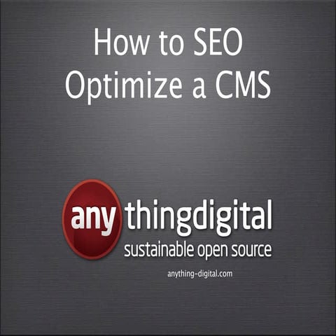 SEO Optimizing your Content Management System
