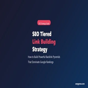 SEO Tiered Link Building Strategy Guides | PDF