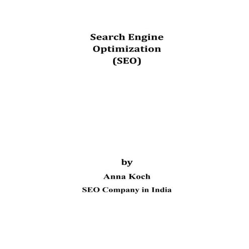 SEO Basics - SEO Company in India