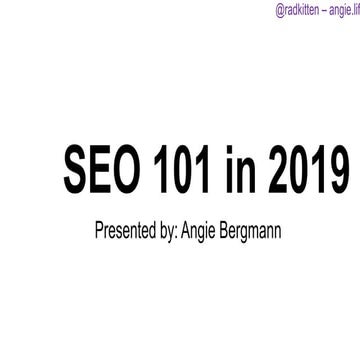 Seo 101 in 2019