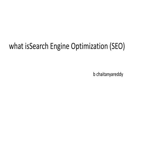 SearchEngineOptimization(SEO)