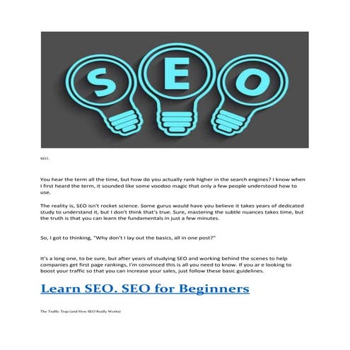 Seo a comprehensive guide for beginners