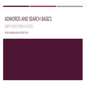 Search Basics & Adwords - Foster Tech Club