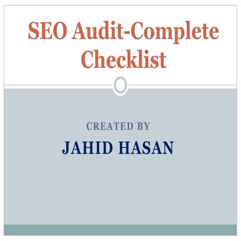 SEO Audit - Complete Checklist