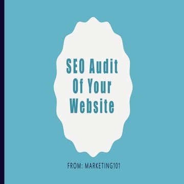 Seo audit of your website