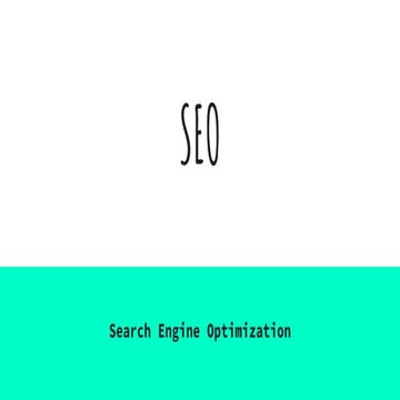 A Basic Guide to Search Engine  Optimization(SEO)
