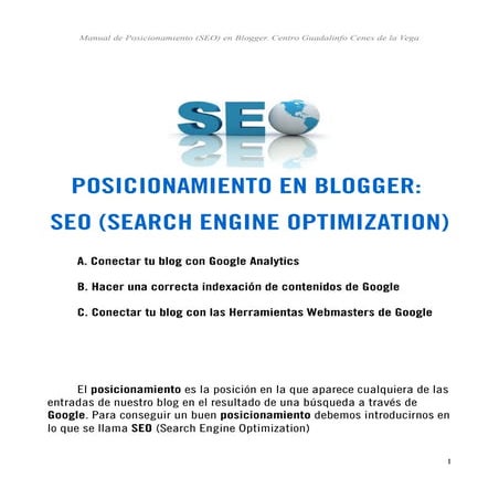 Manual de Posicionamiento (SEO) en blogger
