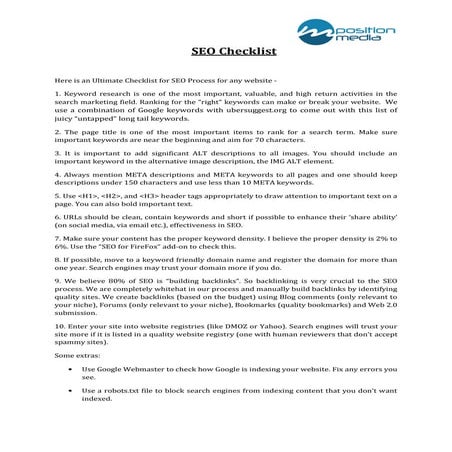 SEO Checklist