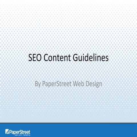Seo content guidelines