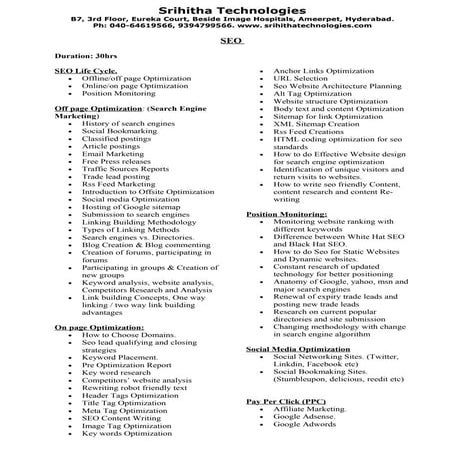 SEO Classroom Training