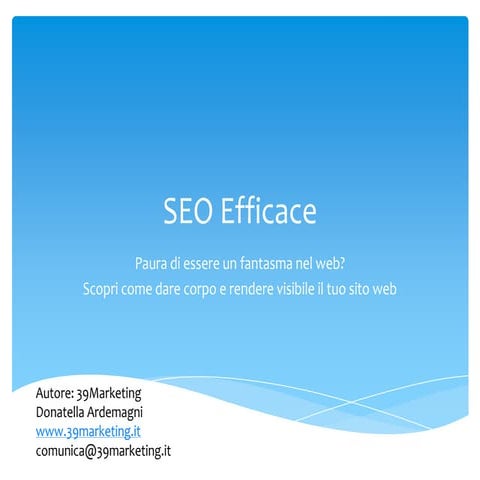 Seo efficace come iniziare