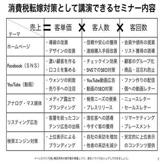 消費税転嫁対策SEO･Facebook･YouTube･HP改善セミナー