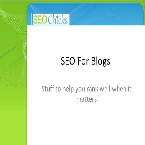 Seo For Blogs