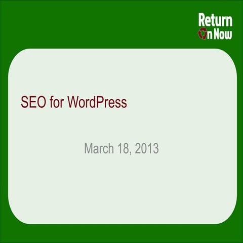 SEO for WordPress