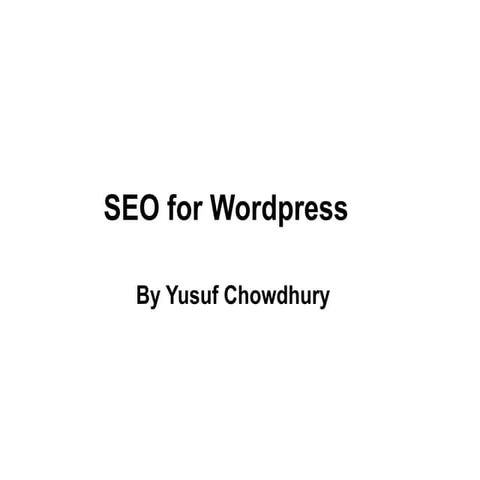 SEO for Wordpress