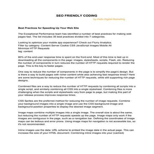 Seo friendly coding