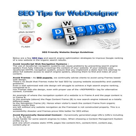SEO Friendly Website Design Guidelines