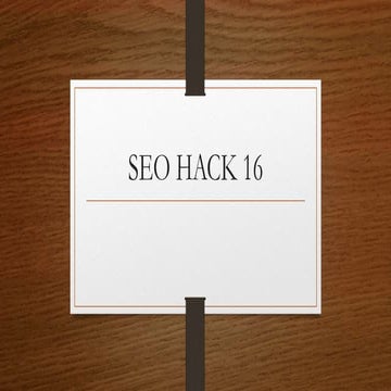 Seo Hack 16