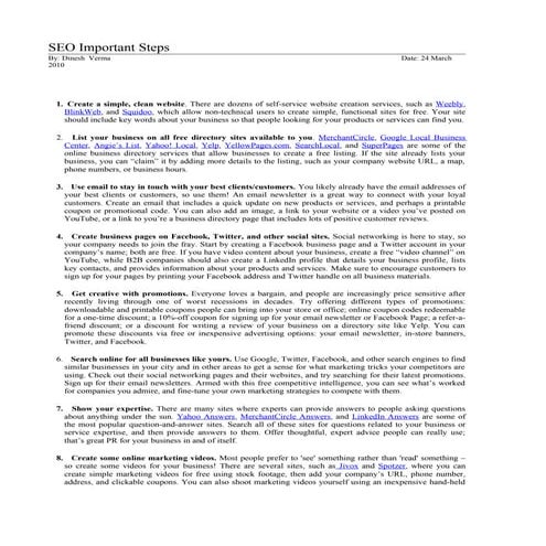 Seo important steps