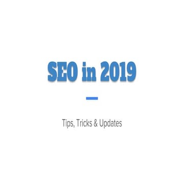SEO in 2019