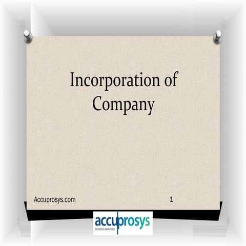  incorporation of company