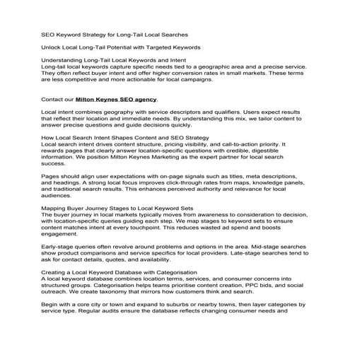 SEO Keyword Strategy for Long-Tail Local Searches