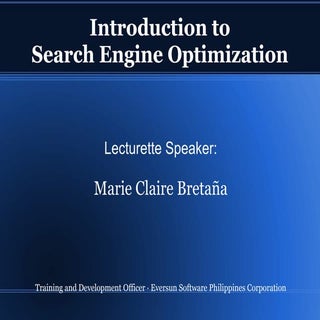 Basic SEO Lecture Presentation