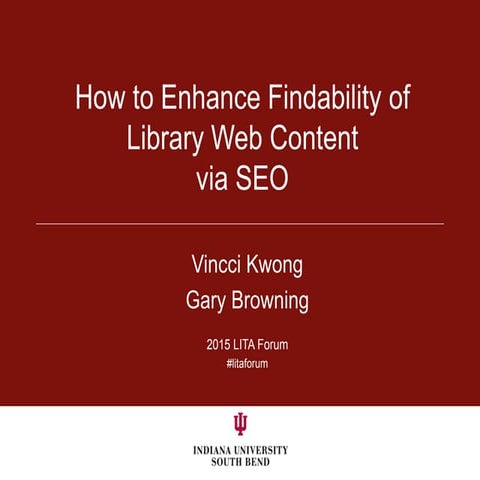 How to Enhance Findability of Library Web Content via SEO