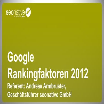 Seonative Seo rankingfaktoren-searchexpo12