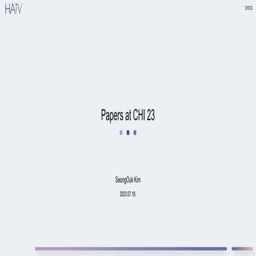 Papers at CHI23