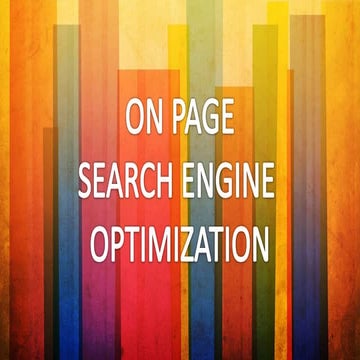 ON PAGE SEARCH ENGINE OPTIMIZATION
