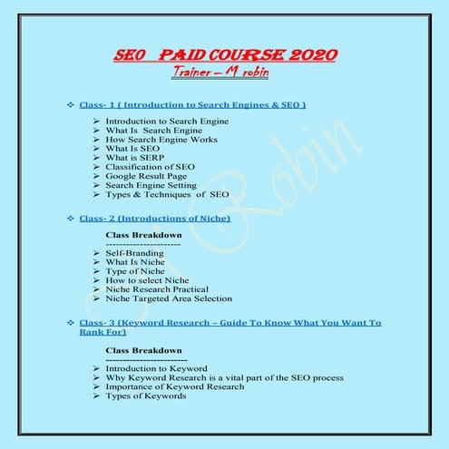 Seo paid course 2020