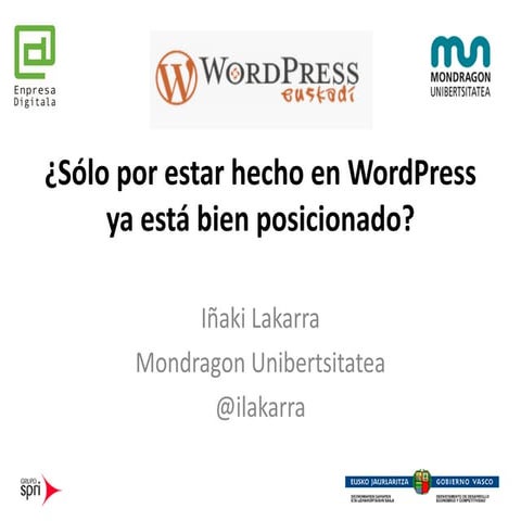 Seo para wordpress Euskadi   2014 Iñaki Lakarra
