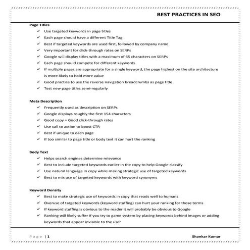 SEO Best Practices