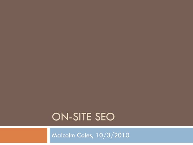 Seo Presentation