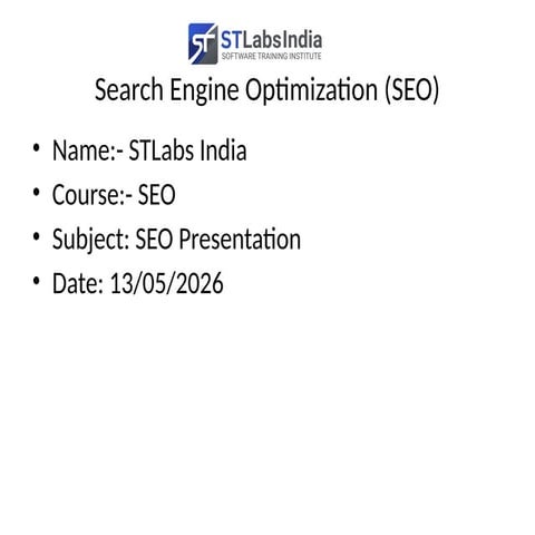 Complete Guide to Search Engine Optimization" | PPTX